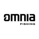omnia fishing logo in black on white background